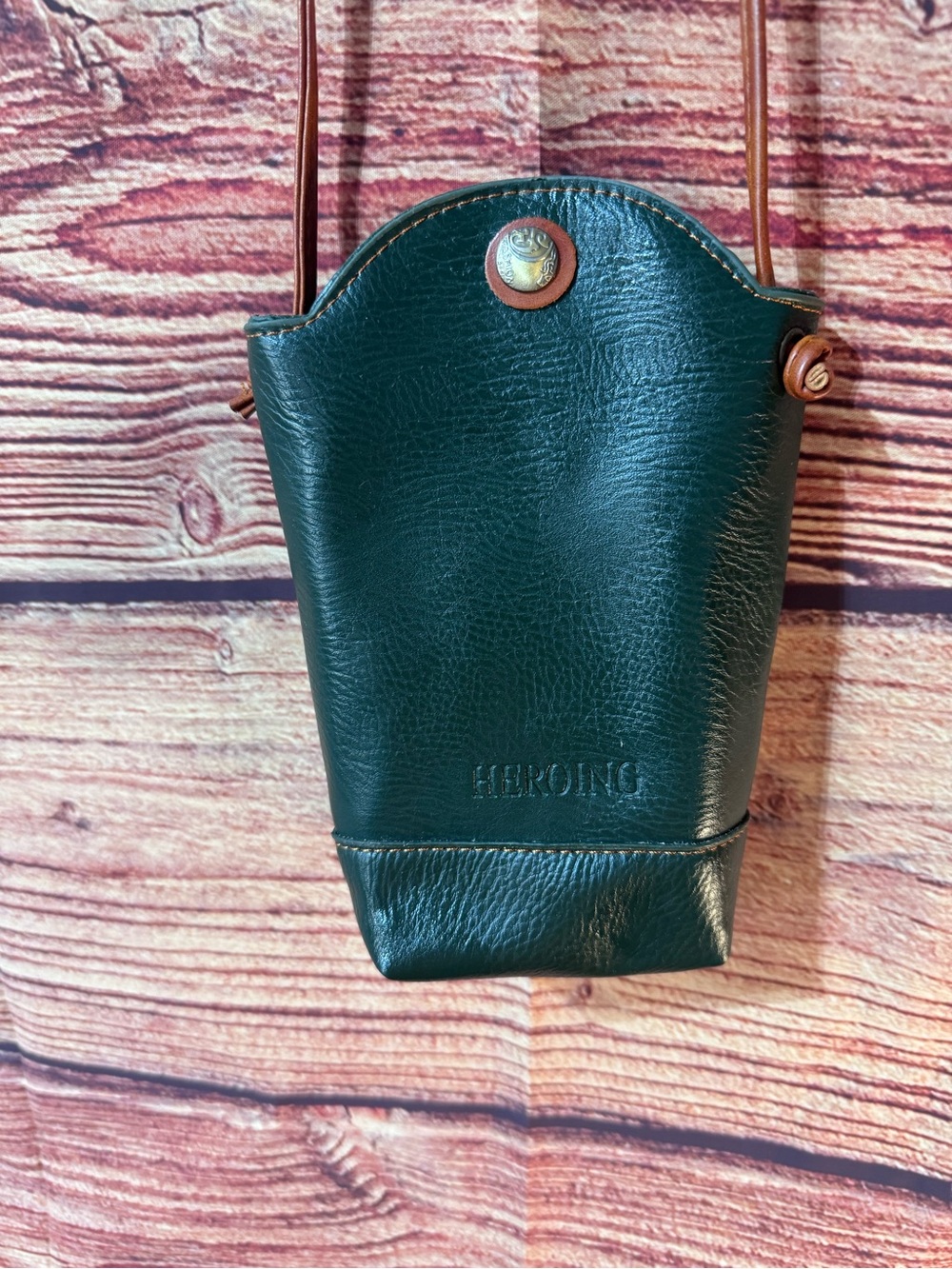 Forest Green Mini Leather Crossbody Bag